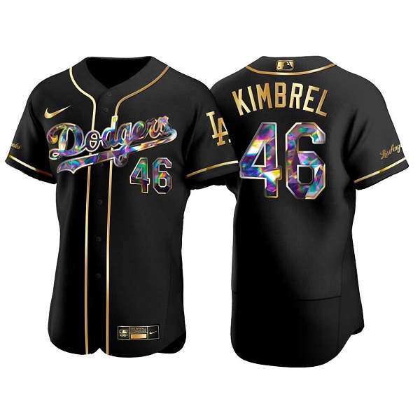 Men's Los Angeles Dodgers #46 Craig Kimbrel Black Gold Flex Base Stitched Jersey Men's Los Angeles Dodgers #46 Craig Kimbrel Black Gold Flex Base Stitched Jersey